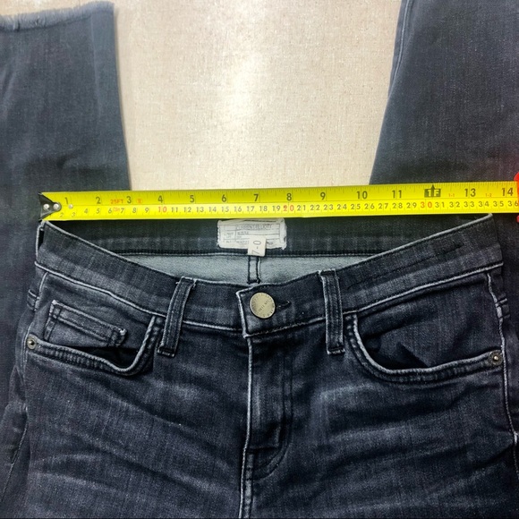 Current/Elliot Cropped Skinny Jeans Distressed Hems Faded Black 27 Waist - Picture 5 of 12